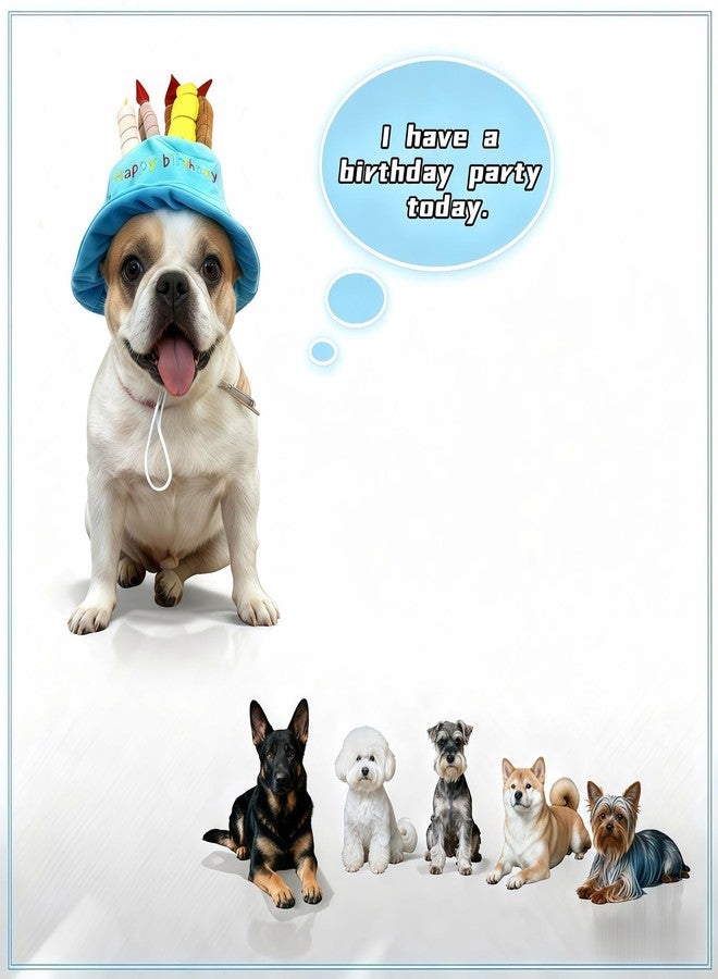 RyanDesign Pet Birthday Hat with Sound Generator, Blue Plush Cake Design with 5 Candles, Adjustable Party Hat for Dogs and Cats, 7.09 x 3.54 x 2.56Inch（Blue） - Image 3